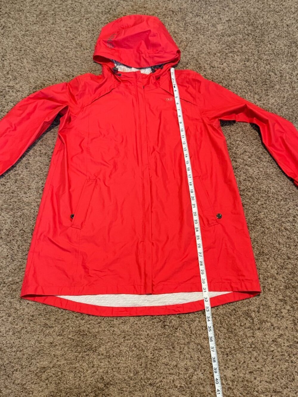Lole Women's Rain Trench Coat - Waterproof Sealed Seams - Red - Size L - Picture 16 of 16